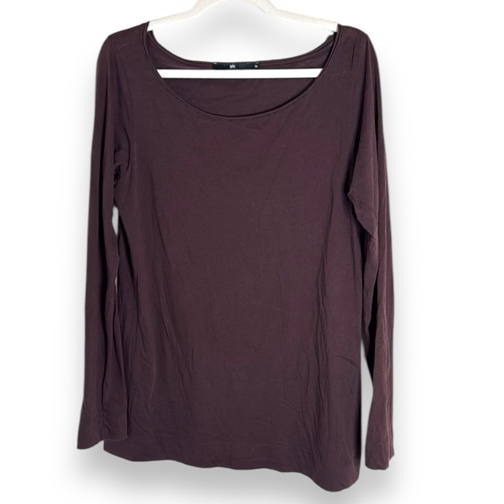 Jarbo Pima Cotton Long Sleeve Tee Size Medium Wine Purple Casual Closet Staple